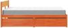 Bett mit Schubladen und Matratze Wachsbraun 140x190 Massivholz Bild 5