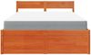 Bett mit Schubladen und Matratze Wachsbraun 140x190 Massivholz Bild 4