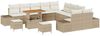 vidaXL Gartensofa-set mit Kissen mit Speicher 13 pcs Beige Poly Rattan 3364796 Bild 2