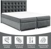 Best for Home Boxspringbett mit Bettkasten Trinity K-9 Bonellfederkern inkl. 7 cm Topper (140x200 160x200 180x200 200x200 cm), inkl. Lieferung bis in die Wohnung, TOP- Preis-Leistungs-Verhältnis Bild 3