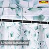 ANRO Duschvorhang FASTY Blätter Anti-Schimmel Polyester Badewanne Vorhang Breite 120 cm (Packung, 1-tlg, Duschvorhang inkl. Aufhängeringe), robuster Vorhang Stangenaufhängung 120x200 cm Blätter Aquarell Grün Bild 3