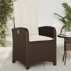 vidaXL Gartensessel mit Kissen 2 Stk. Verstellbar Braun Poly Rattan 365170 Bild 3
