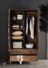 Kleiderschrank 99x190cm "Assuan" Mango & Metall goldfarbig WZ-0462 Bild 2