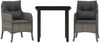 vidaXL 3-tlg. Garten-Essgruppe mit Kissen Grau Poly Rattan 3211955 Bild 2