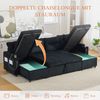 LVHOM Ecksofa mit Schlaffunktion L-Form, Schlafsofa mit Bettkasten, Loungesofa mit USB-C-Anschluss, Seitentaschen und Becherhaltern, Polstersofa aus Cord, Bettsofa ausziehbar 4 Sitzer Bild 4