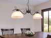 LED Pendelleuchte Landhausstil 2-flammig mit Glasschirmen Weiß, B: 82cm Bild 5