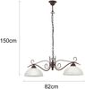 LED Pendelleuchte Landhausstil 2-flammig mit Glasschirmen Weiß, B: 82cm Bild 4