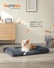 Feandrea Hundebett, Hundekissen, flauschige Hundematte, langer Plüsch, 110 x 73 cm, weiche Polsterung, waschbar, multifunktional, dunkelgrau Bild 2
