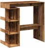 Bartisch, Küchentisch, Stehtisch mit Regal Altholz-Optik 100x48x101,5 cm Bild 2