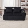 2-Sitzer Sofa 158 x 93 x 61 cm mit Seitenfächern und Becherhaltern – Cordsofa in Schwarz Bild 5