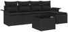 vidaXL Outdoor-Sofa mit Kissen 6 pcs Schwarz Poly-Rattan 3345333 Bild 2