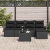vidaXL Outdoor-Sofa mit Kissen 6 pcs Schwarz Poly-Rattan 3345333 Bild 3
