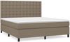 vidaXL Boxspringbett mit Matratze Taupe 180x200 cm Stoff 3142117 Bild 2