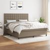 vidaXL Boxspringbett mit Matratze Taupe 180x200 cm Stoff 3142117 Bild 1