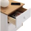 IDIMEX Nachttisch Rondo,Kommode aus Kiefer massiv, weiß/braun lackiert, 2 Schubladen, Landhausstil, Massivholz Bild 3