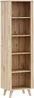 Forte VANKKA Regal 60, Offenes Regal mit 4 Einlegeböden und erhöhten Möbelbeinen, Holzwerkstoff, Planked Eiche Dekor/Weiß, 60 cm breit, 201,5 cm hoch, 42 cm tief Bild 2