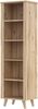 Forte VANKKA Regal 60, Offenes Regal mit 4 Einlegeböden und erhöhten Möbelbeinen, Holzwerkstoff, Planked Eiche Dekor/Weiß, 60 cm breit, 201,5 cm hoch, 42 cm tief Bild 3