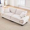 2-Sitzer Sofa 224×81×81 cm, Samtstoff, ultratiefe Sitzfläche, Holzrahmen,gepolsterte Armlehnen,Beige Bild 5