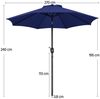 Yaheetech Sonnenschirm ∅ 222,5/261/294/326,5 cm, Gartenschirm mit Kurbel, Neigbar, UV Schutz 50+ Bild 3