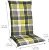 Beautissu Hochlehnerauflage 8er Set Hochlehner Auflagen Set 120x50 cm Polster Grün Kariert, 6cm Dicke Polsterauflage rutschfest UV-Lichtecht 5 Stuhlkissen Bild 3