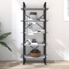 Bücherregal | Standregal 5 Fächer Grau Sonoma-Eiche 80x30x175 Holzwerkstoff Bild 3