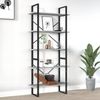 Bücherregal | Standregal 5 Fächer Grau Sonoma-Eiche 80x30x175 Holzwerkstoff Bild 2