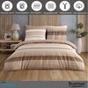 Buymax Bettwäsche Palermo, Renforcé: 100% Baumwolle, 3 teilig, 200x200 cm, Bettbezug-Set, mit Reißverschluss, Streifen, Braun-Beige Bild 2