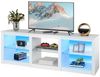 WLIVE Lowboard TV-Schrank mit RGB-LED (22 Modi), 3 offene Fächer & verstellbare (Länge 166 cm, Weiß, TV Board für 55/60/ 65/70/75/Zoll Fernseher), 166 x 39 x 56 cm, modern & stabil Bild 4