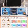WLIVE Lowboard TV-Schrank mit RGB-LED (22 Modi), 3 offene Fächer & verstellbare (Länge 166 cm, Weiß, TV Board für 55/60/ 65/70/75/Zoll Fernseher), 166 x 39 x 56 cm, modern & stabil Bild 3