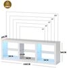 WLIVE Lowboard TV-Schrank mit RGB-LED (22 Modi), 3 offene Fächer & verstellbare (Länge 166 cm, Weiß, TV Board für 55/60/ 65/70/75/Zoll Fernseher), 166 x 39 x 56 cm, modern & stabil Bild 2