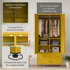 skølm 'Atria' Kleiderschrank mit 3 Schubladen, Metall, 170x45x80 cm, senfgelb, Garderobe mit 4 Fächern und 2 Kleiderstangen Bild 3