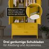 skølm 'Atria' Kleiderschrank mit 3 Schubladen, Metall, 170x45x80 cm, senfgelb, Garderobe mit 4 Fächern und 2 Kleiderstangen Bild 5