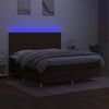 vidaXL Boxspringbett mit Matratze & LED Dunkelbraun 180x200 cm Stoff 3135296 Bild 4