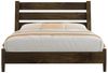 AMERLIFE Massivholzbett mit geneigtem Latten-Kopfteil aus Kiefernholz, Mid-Century Design (Ohne Matratze), Plattenbett Doppelbett 140x200 cm Bild 3