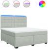 vidaXL Boxspringbett mit Matratze Hellgrau 180x200 cm Samt 3293278 Bild 2