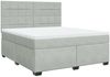 vidaXL Boxspringbett mit Matratze Hellgrau 180x200 cm Samt 3293278 Bild 3