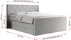 Boxspringbett KING EIGAR, mit einer Doppelmatratze, einem genähten Kopfteil - 120x200 - Hellgrau Stoff - H3 Bild 5