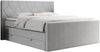 Boxspringbett KING EIGAR, mit einer Doppelmatratze, einem genähten Kopfteil - 120x200 - Hellgrau Stoff - H3 Bild 3