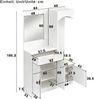 Kompaktgarderobe 110 x 33 x 185,5 cm aus MDF in Weiß mit Spiegel, Schuhbank und verstellbaren Einlegeböden Bild 5