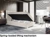 MEBLINI Boxspringbett KAI 100x200 cm mit Bettkasten - H4/Beige Samt Gepolstert Einzelbett mit Topper & Taschenfederkern-Matratze - 100x200 Links Bild 3