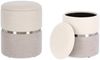 Pouf Radinka 2er-Set aus Stoff, Grau, 32 x 32 x 38 / 36 x 36 x 44 cm Bild 2