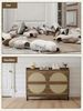 FiveWillowise Schuhschrank Schmal, Schuhaufbewahrung, Schuhablage & Schuhkommode (1-St) Rattan Schuhregal mit 4 Klappen, 120 x 24 x 95,5 cm Bild 4
