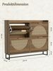 FiveWillowise Schuhschrank Schmal, Schuhaufbewahrung, Schuhablage & Schuhkommode (1-St) Rattan Schuhregal mit 4 Klappen, 120 x 24 x 95,5 cm Bild 2