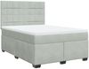 vidaXL Boxspringbett mit Matratze Hellgrau 140x190 cm Samt 3293206 Bild 3