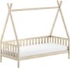 TIPI Bett 90x200 cm und seitlicher Umrandung, Kiefer massiv natur Bild 2