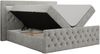Boxspringbett, Stauraumbett mit Bettkasten, LED - GOLD-9 - 140x200cm - Hellgrau Stoff - H4 Bild 4