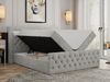 Boxspringbett, Stauraumbett mit Bettkasten, LED - GOLD-9 - 140x200cm - Hellgrau Stoff - H4 Bild 2