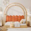Ausziehbares Kinderbett 140x100/140x200 cm Gewölbtes Dach Einzel-Doppelbett Kiefer Holz Orange Bild 2