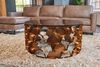 KAWOLA Couchtisch MEDINA Tisch Glas Gestell rosé gold 45 x 100 x 100 cm Bild 4