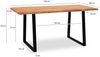 Schreibtisch 140 x 80 x 76 cm Akazie Massivholz / Metall Computertisch Baumkante, Homeoffice Bürotisch Massiv mit Trapezbeinen in Schwarz, Holztisch Laptoptisch Arbeitszimmer Bild 4